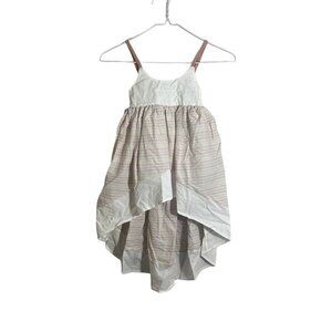 Pleiades Girl Dress Size 2T Tan Stripe White Tank Hi Low Summer Windsong Striped